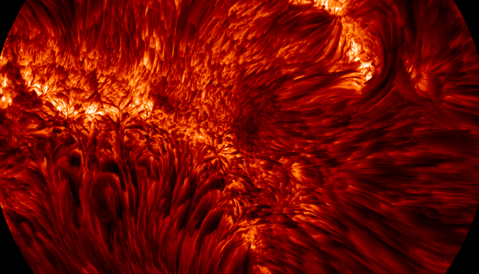 Astronomers at NASA’s Big Bear Solar Observatory captured this close-up of the Sun’s photosphere. It is one of the most detail snapshots we have of the surface of the Sun. To give a sense of scale, the very tip of each filament is roughly five times the size of Mount Everest.